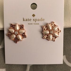 KATE SPADE ROSE GOLD PEARL STUDS